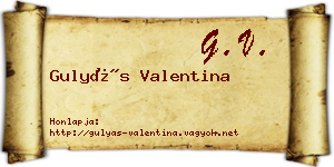 Gulyás Valentina névjegykártya
