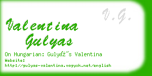 valentina gulyas business card